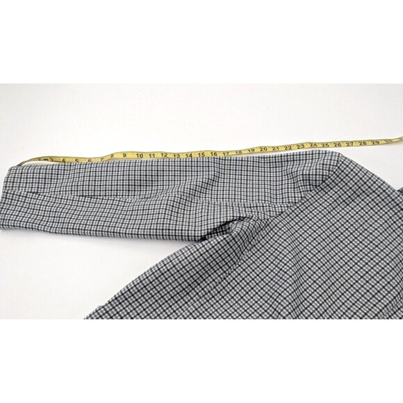 A New Day Oversized Blue Cream Brown Checkered Size Large Button Blazer Jacket - Picture 7 of 8